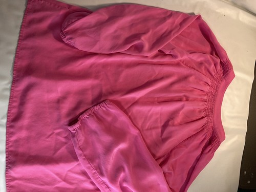 Lily Pulitzer Women's M Button Pullover Pink 100% silk Blouse - Picture 2 of 8