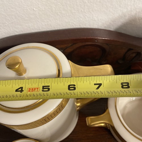 RARE LENOX GOLD ENCRUSTED COFFEE POT & TEAPOT CREAM & SUGAR SET 1930-1953 - Picture 12 of 13