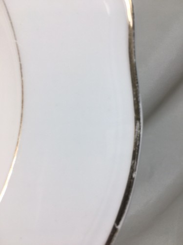 (13) Christofle Edition Limoges 10 Inch White RIMMED SOUP BOWLS w/Golden Shells - Picture 12 of 12
