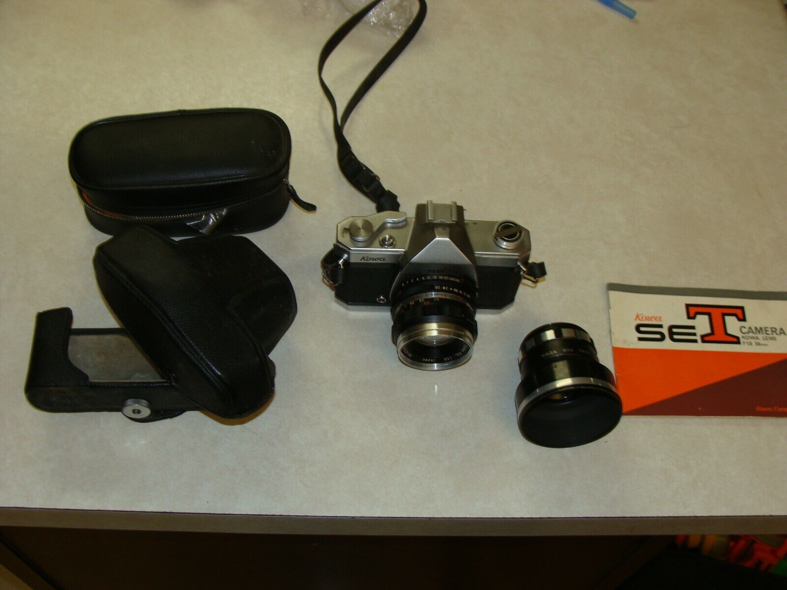 -KOWA seT 35mm SLR FIlm Camera 50mm f/1.8 Lens Case telephoto rex-a-prinz Japan WYPRZEDAŻ, 100% nowy