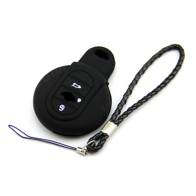 Black Silicone Case Cover For BMW Mini Cooper Remote Smart Key F55 F56 S MINEBK