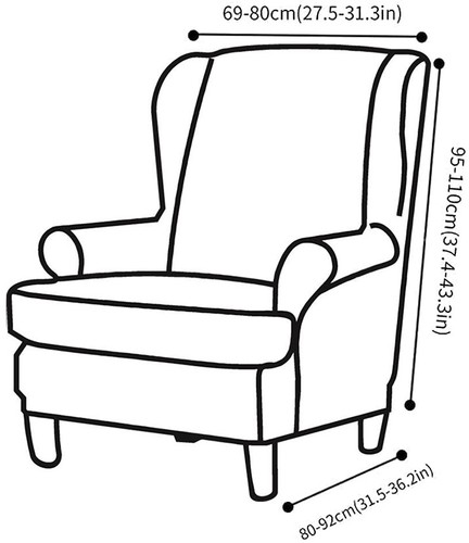 Ohrensessel Bezug Stuhlhusse Stretch Sesselbezug Schonbezüge Überzug Gedruckt DE - Bild 19 von 82