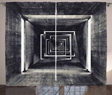 Image of Dark Grey Curtains Tunnel Perspective