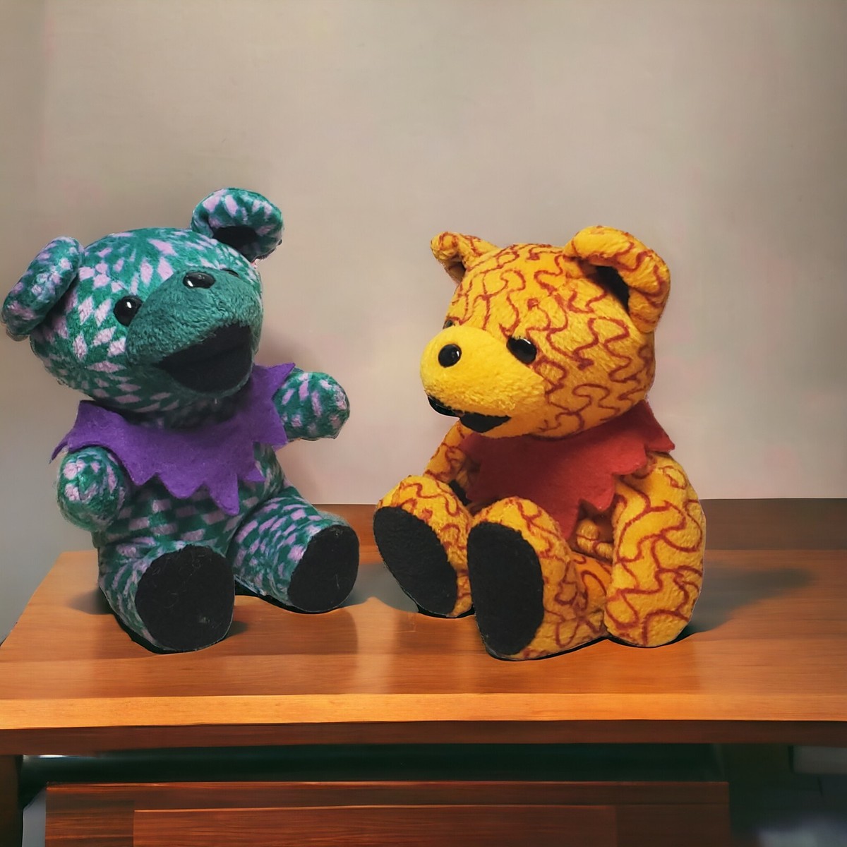 90s GRATEFUL DEAD Liquid Blue Beanie Bear Plush Fire & Pearly