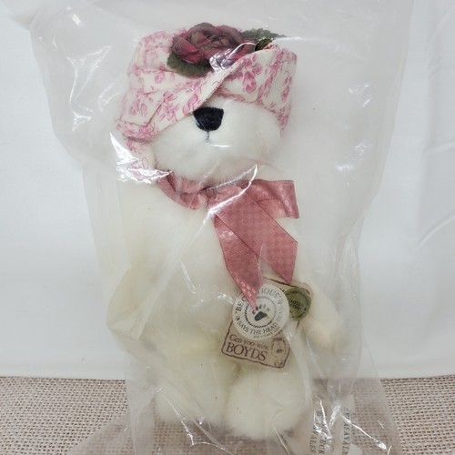 Vtg 2001 Longaberger Boyds Bear Hope Pink Bearywell Cancer Ribbon Embroidered - Picture 2 of 7
