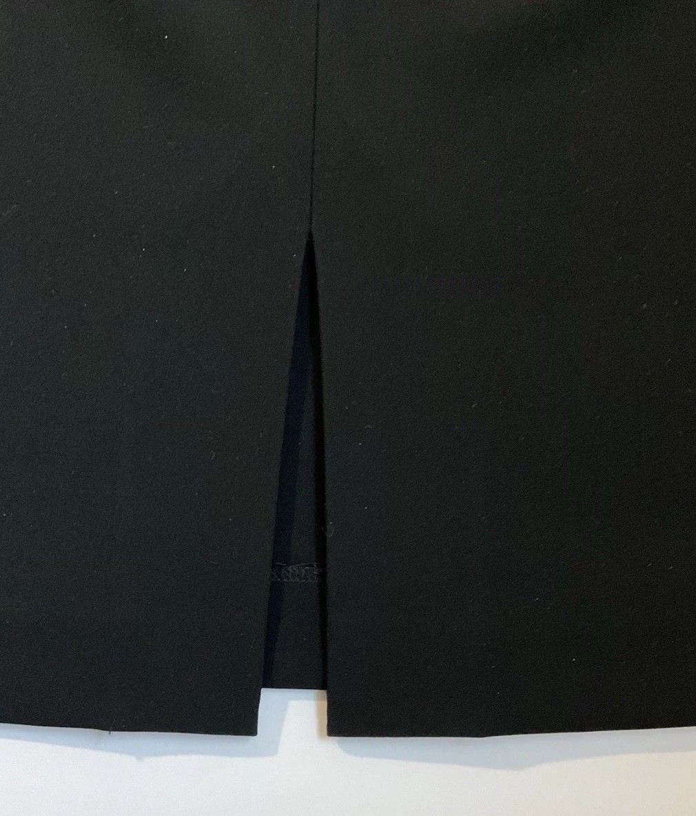 St. John Size 10 Solid Black Wool Blend Pencil Sk… - image 3