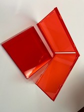 100 TO QUALITY NEW 10.4MM USA-MADE SINGLE CD JEWEL CASES, RED, NO TRAY, 1066LL