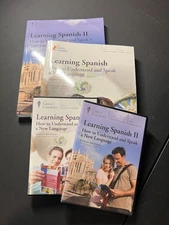 The Great Courses "Learning Spanish Vol. 1 & 2" DVDs and Workbooks - Like NEW