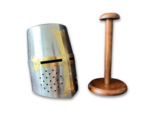 18 Gauge Steel Crusader Helmet  Medieval Knight Templar Brass Helmet LARP Reena