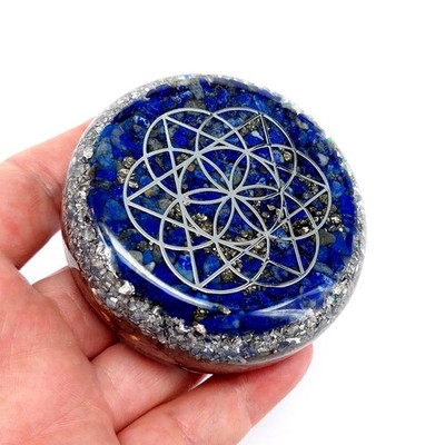 Orgonit Harmonizer  Samen Des Lebens  mit Lapislazuli, Schungit, 24K Gold