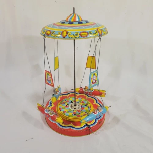 J Chein Ride A Rocket Mechanical Tin Toy working condition Vintage 1950s