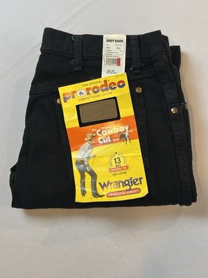 Wrangler 13MWZ Mens Jeans 38x36 Black Cowboy Cut Original Fit Pro Rodeo NWT