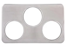 Adaptor Plate with Three 6-3/8-Inch Holes Medium Stainless Steel