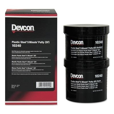 Plastic Steel 5 Minute Putty (SF) Kit, 1 lb Devcon 10240 78143102400 Dark Grey