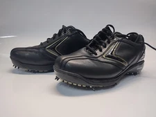 Callaway Leather Comfort Tech Mens 8.5 Black Spiked Golf Shoes 