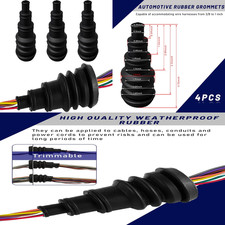 4 PCS Universal Firewall Boot, Rubber Grommets Can Accommodate 3/8 to 1 Inch Dia