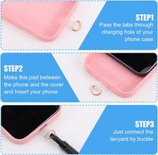 24 Pcs Phone Tether Tab Transparent Universal Phone Lanyard Patch Without Adh...