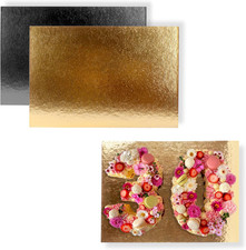 10 Supporti per Torte Rettangolari 40X30 Cm Nero E Oro 1 Mm Di Spessore | Sottot