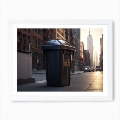 Mülleimer auf der Straße von New York gerahmtes Wandbild Poster Leinwanddruck Bild
