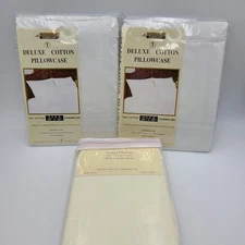 Better Home Corp Standard Pillowcases White Cotton Sateen 400 TC 20" x 30" Lot 3