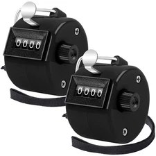 	FEBSNOW 2 Pack Hand Tally Counter 4 Digital Click Counter for Sport Row School	