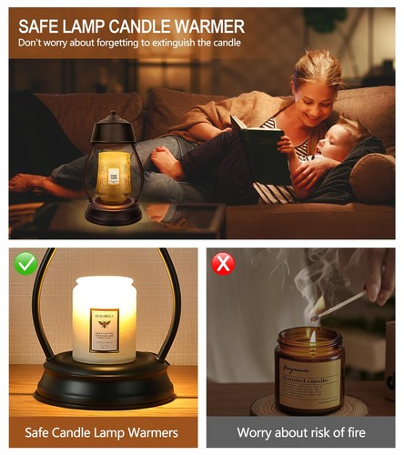 Candle Warmer Lamp, Dimmable Candle Warmer Lantern with Timer, Mothers Day Bi... - Picture 3 of 8