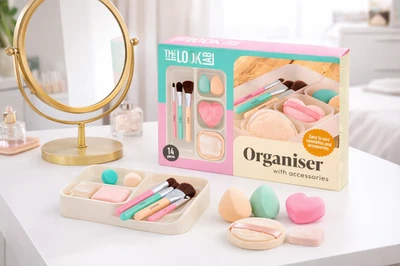 Make-up Organizer mit Zubehör – 14-teilig - Bild 1 von 3