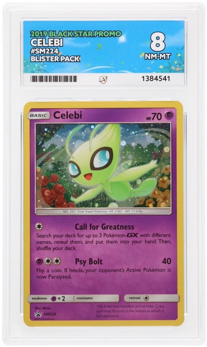 Ace 8 Celebi SM224 Holo Black Star Promo Pokemon Card Sun & Moon