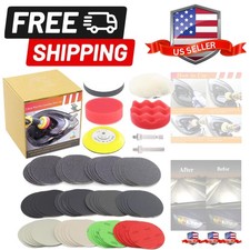 60pcs Grit 60-10000 Hook  Loop Sandpaper Set, 3Inch Sanding Disc Drill Polis...