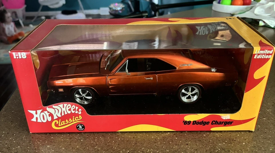 Hot Wheels 1:18 Classic "Burnt Orange" 1969 Dodge Charger Limited Edition  - Image 3 of 4