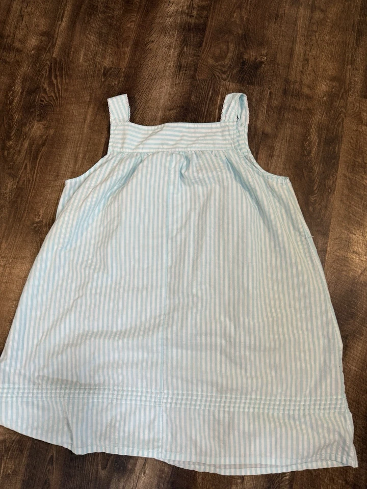 Croft & Barrow Intimates Blue White Striped Cottagecore Nightgown 1X Cotton - Image 4 of 4