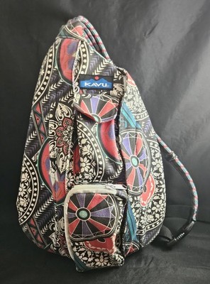 Kavu Floral Paisley Hippy Print Sling Bag Festival Chic Boho Chill Hike Trail