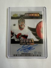 2022-23 UD Credentials Update Mads Sogaard /99 Acetate Auto Debut Ticket DTA-MS