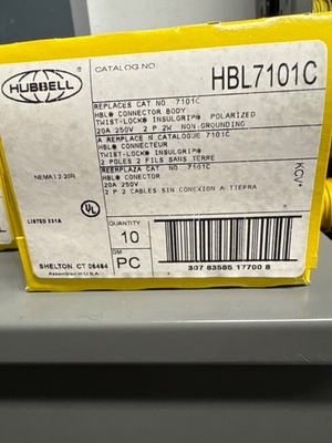 #ad #ad Hubbell Wiring Device Kellems Hbl7101c Locking Connector L2 20R 20 A 250V $15.00