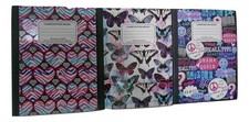 3 Glossy 'Drama Queen' Hearts  Diamonds and Butterflies Patterned Hardcover Com
