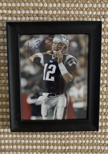 Tom Brady + Magic/ Bird Signed Autographed 8x10 Photos Framed COA