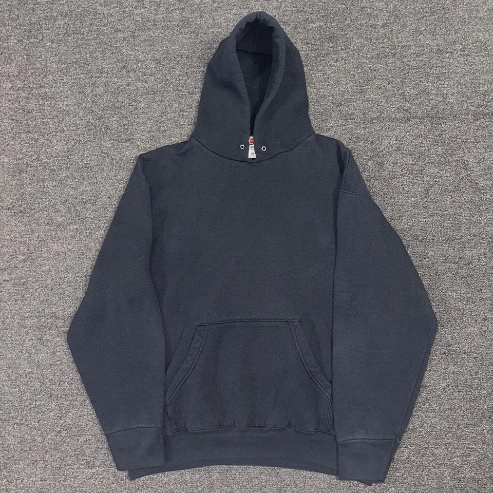 Sudadera con Capucha Vintage en Blanco Fruit Of The Loom Talla XL/L 90s Russell Desteñida Foto 2 de 4