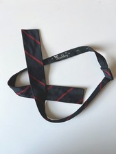 Vtg WEMBLEY Bow Tie - Adjustable 13" -16.5" - Dark blue w/ red stripes