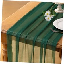 10pcs Gauze Table Runner Bulk 10ft Chiffon Like 10 Pieces Emerald Green