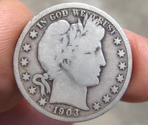 Nice ~ 1903-O BARBER Silver HALF DOLLAR ~ VG