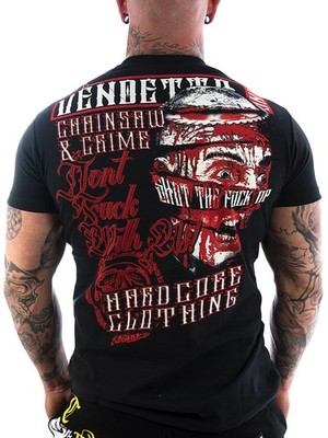 Vendetta Inc. Chainsaw Shirt schwarz 1110 - Männer T Shirt Runddhals Baumwolle
