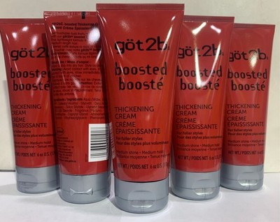 5x Got2b Boosted Thickening Hair Cream Medium Hold & Shine For Fuller Styles 6oz