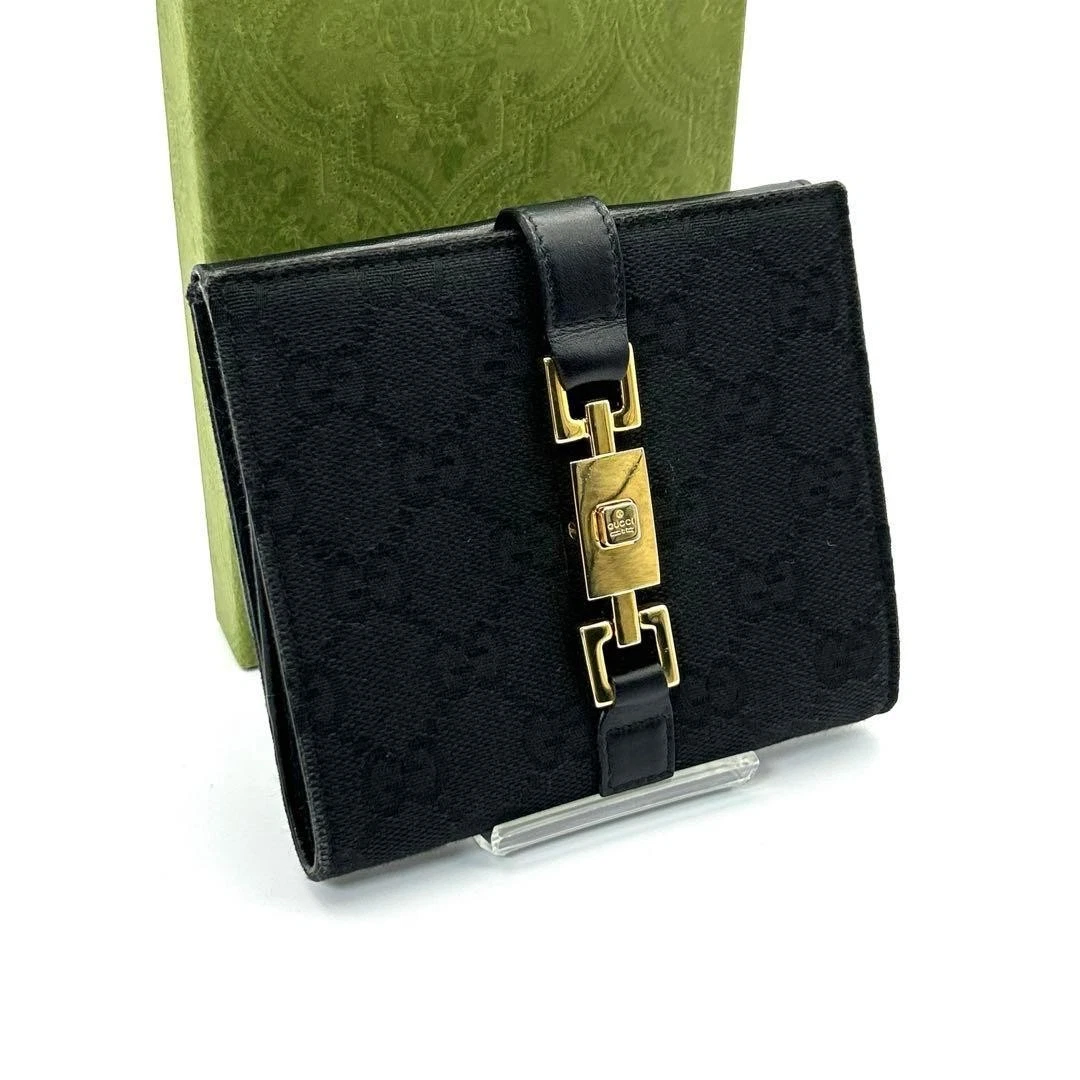 Extreme Beauty GUCCI Portefeuille Bi Pliable Jackie GG Supreme Noir