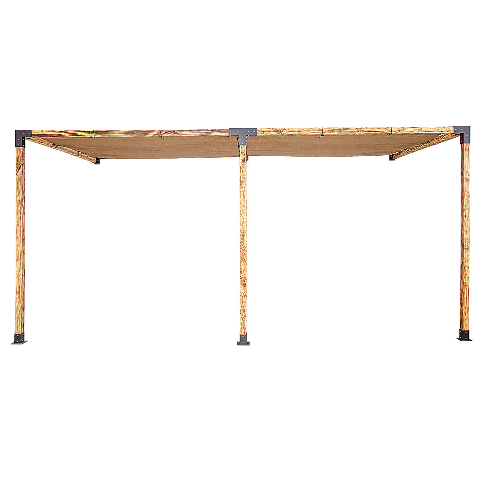 NNEDSZ Roof Pergola Gazebo Shed Matte Black Steel Brackets and Coffee Screens DI