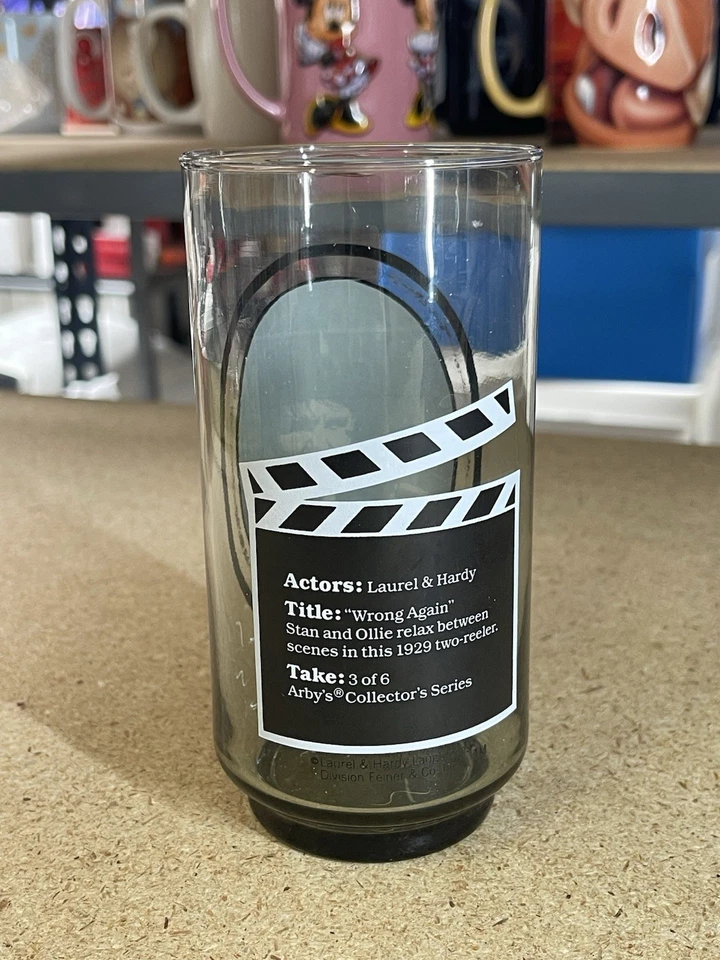 Vintage 1979 Arby’s Collector Series Glass – Laurel & Hardy #3 - Wrong Again - Image 4 of 4