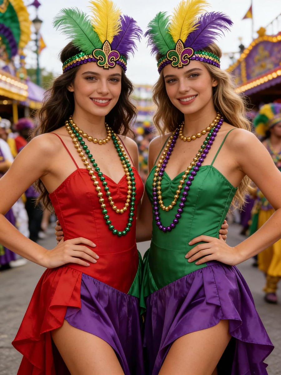 9954 2 Pack Mardi Gras Fluer Di Lis Headband Sequin Fascinators Purple 2 Pack Mardi Gras Fluer Di Lis Headband Sequin Fascinators  main image 2