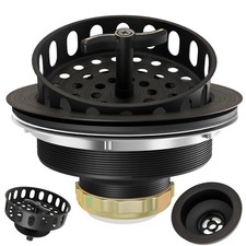 Kitchen Sink Drain Assembly 3-1/2 Inch Bronze Stainless Steel Kitchen Drain with