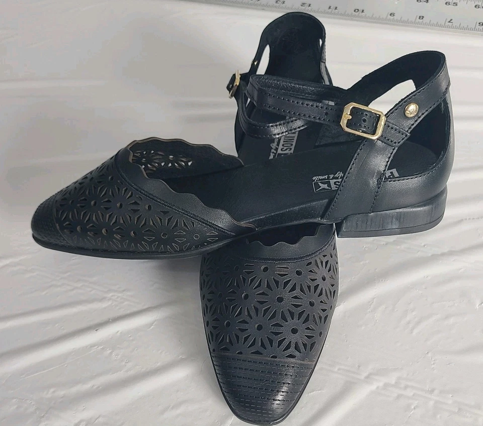 Sandalias planas Pikolinos Benissa Mary Jane negras para mujer talla 38 - Imagen 3 de 4
