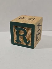 Wooden Alphabet Block Replacement Crafts 1" Vintage Letters R E I 5 Cherries