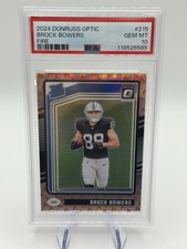 Panini 2024 Donruss Optic Fire Prizm Brock Bowers #215 PSA 10 Raiders